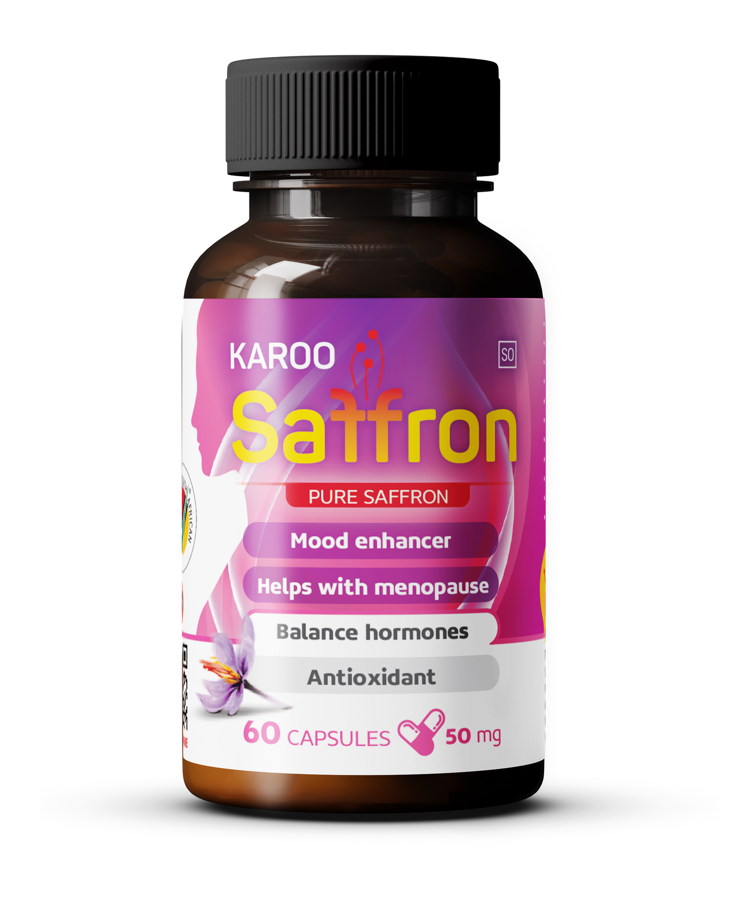 FEMALE: 60 capsules Pure Saffron & Ashwagandha