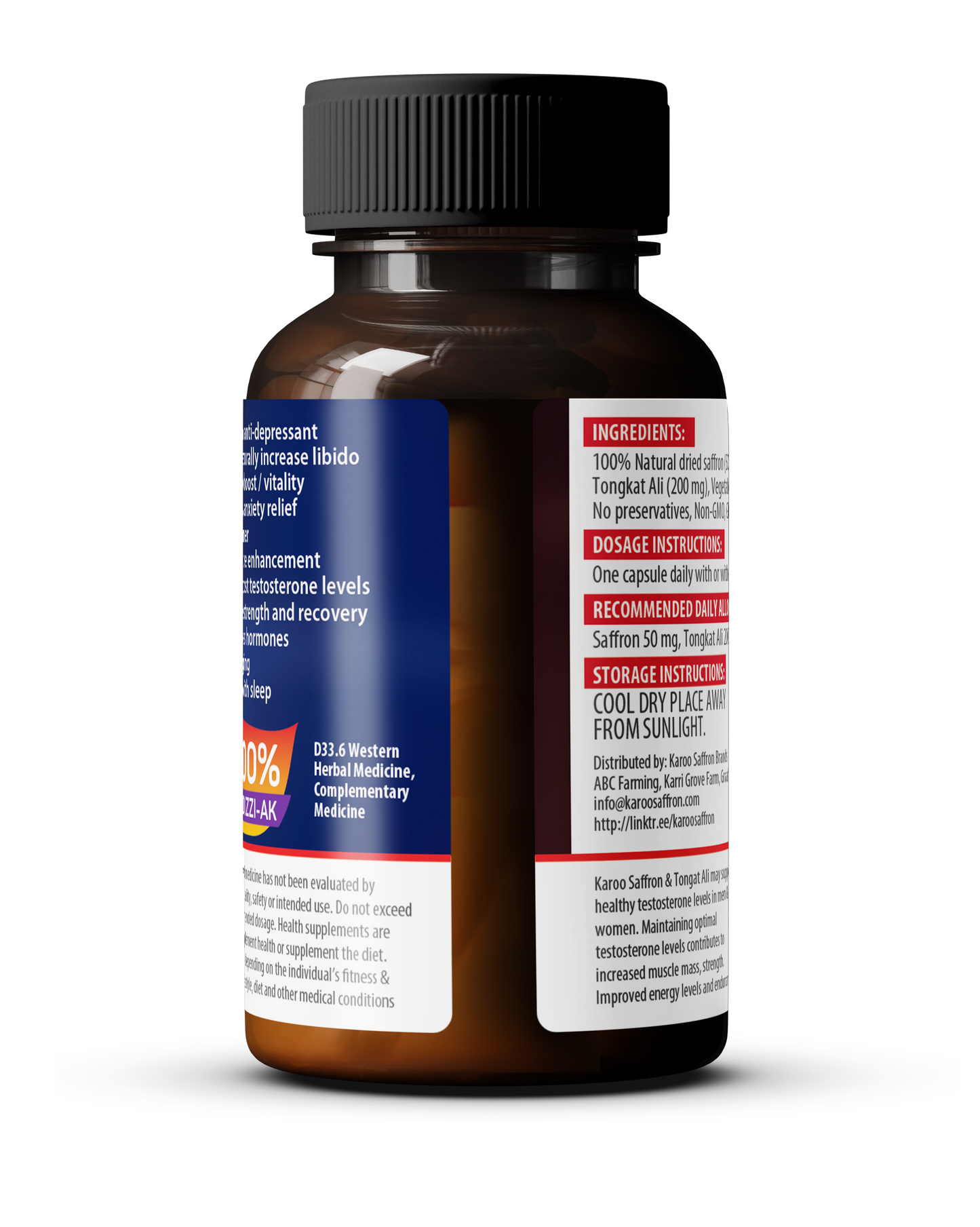 MALE: 60 capsules Pure Saffron & Tongkat Ali