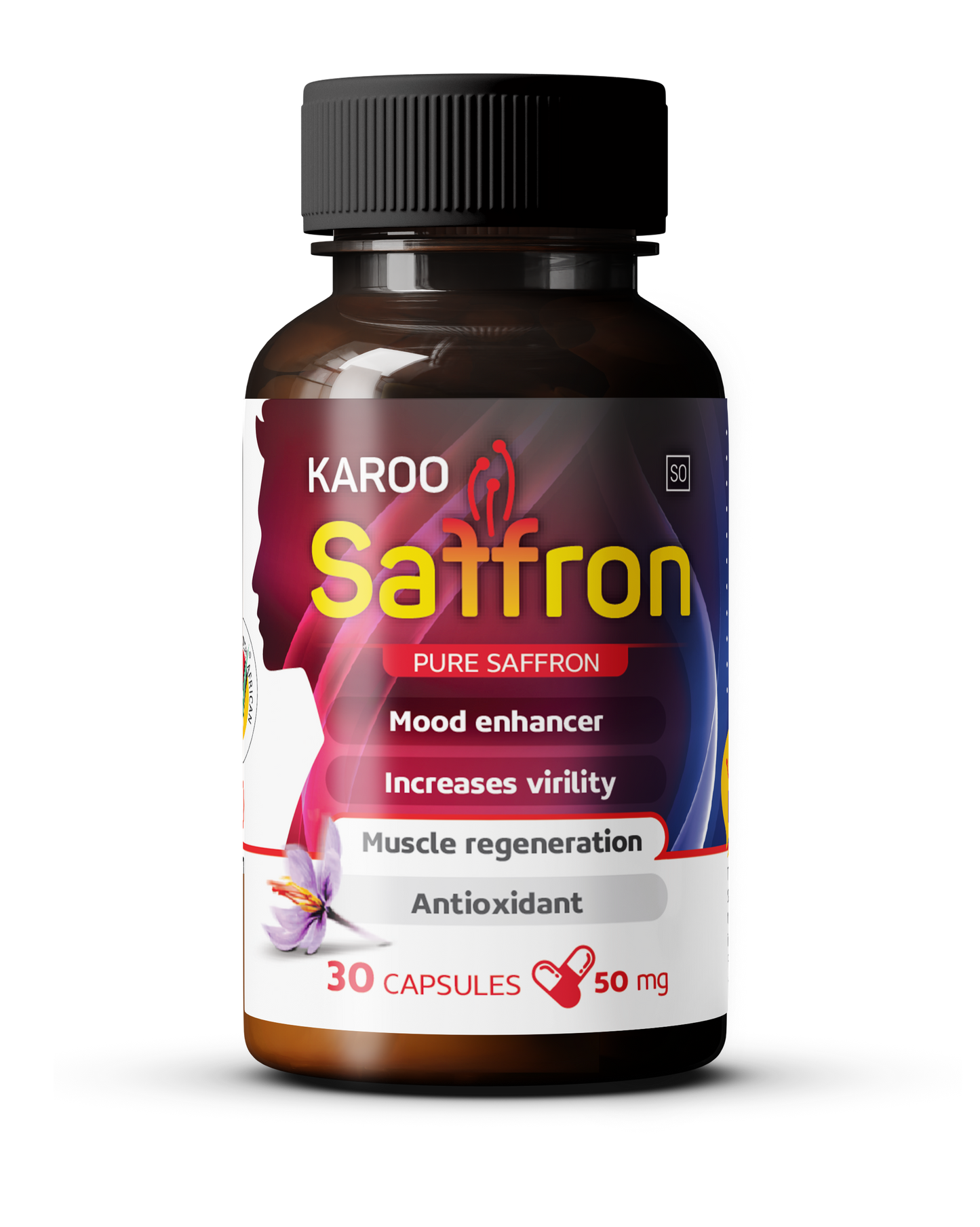 MALE: 30 capsules Pure saffron & Tongkat Ali