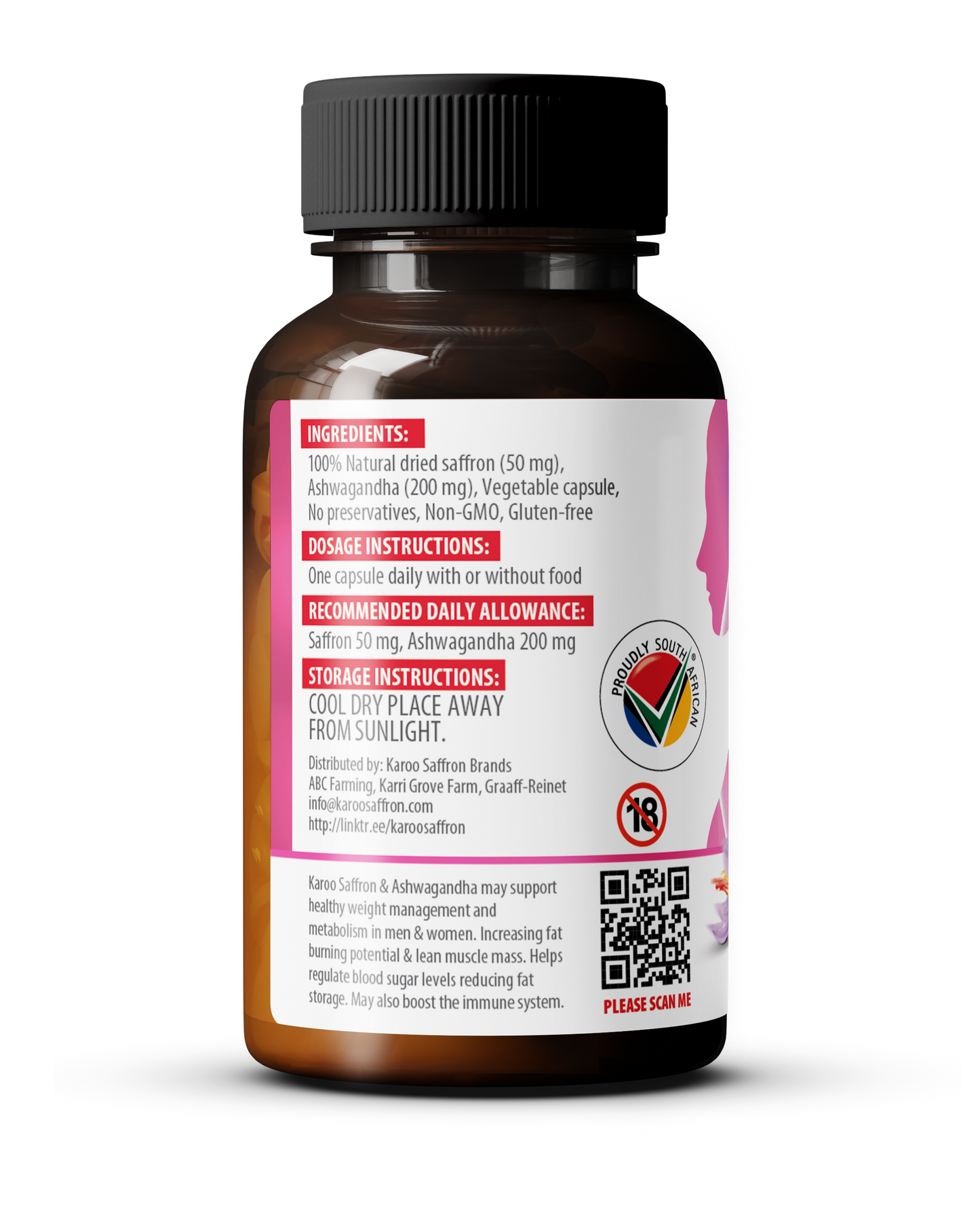 FEMALE: 30 capsules Pure saffron & Ashwagandha