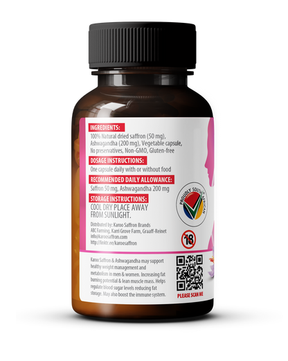 FEMALE: 30 capsules Pure saffron & Ashwagandha