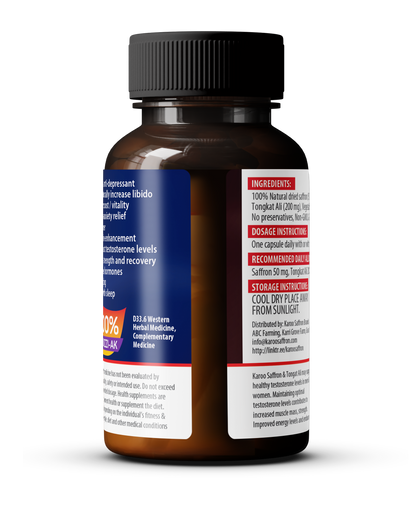MALE: 30 capsules Pure saffron & Tongkat Ali