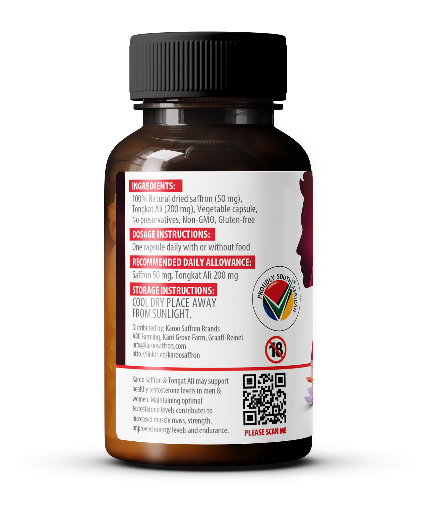 MALE: 30 capsules Pure saffron & Tongkat Ali