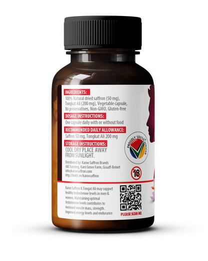 MALE: 30 capsules Pure saffron & Tongkat Ali